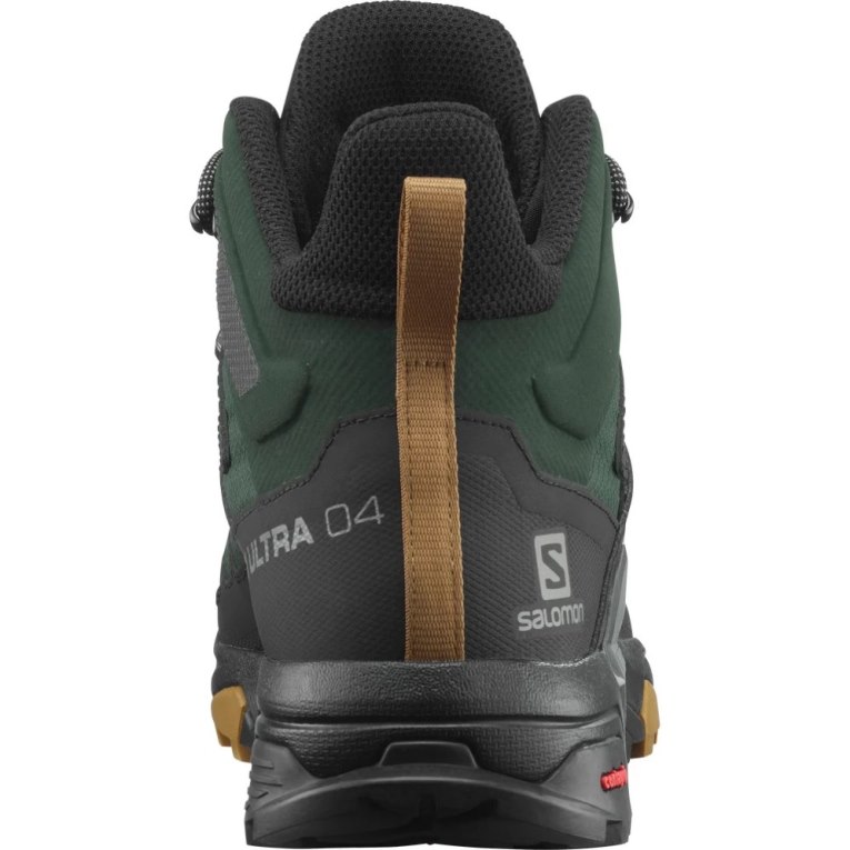 Green / Black Salomon X Ultra 4 Mid GTX Men's Hiking Boots | PH 74506V